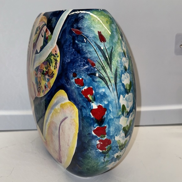 Anatoly Turov Summer is Coming Painted Ceramic Vase - Picture 2 of 10